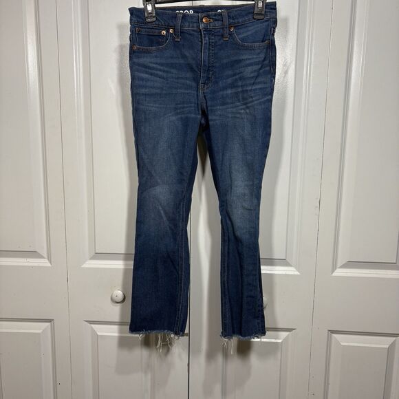 J.Crew Demi Boot Jeans Womens 27 Lantern Wash Crop Raw Hem Boho Casual Modern - Picture 1 of 12